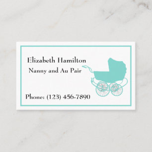 Pretty Blue Nanny Au Pair Business Card