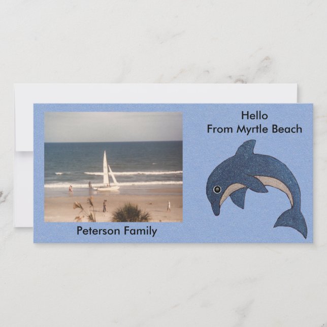 Pretty Blue Ocean Dolphin Drawing Customised (Front)