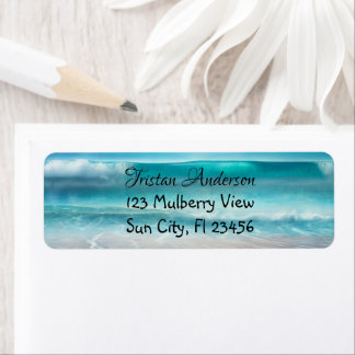 Pretty Blue Ocean Waves and Sea Glass Personalised