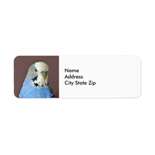 Pretty Blue Parakeet Photo Label (Front)