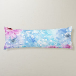 Pretty Blue & Pink Abstract Floral Body Cushion