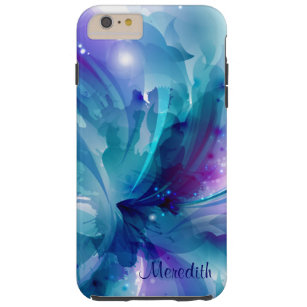 Pretty Blue & Purple Abstract Flower iPhone 6 Case