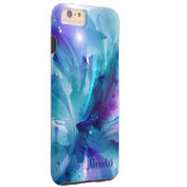 Pretty Blue & Purple Abstract Flower iPhone 6 Case (Back/Right)