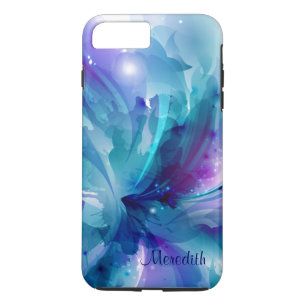 Pretty Blue & Purple Abstract Flower iPhone 7 Case