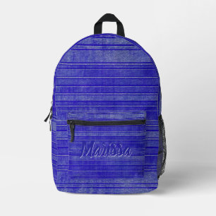 Pretty Blue Purple Distressed Watercolor Pattern Printed Backpack