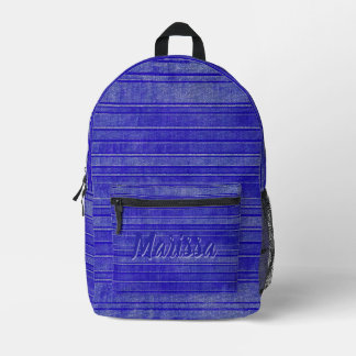 Pretty Blue Purple Distressed Watercolor Pattern Printed Backpack