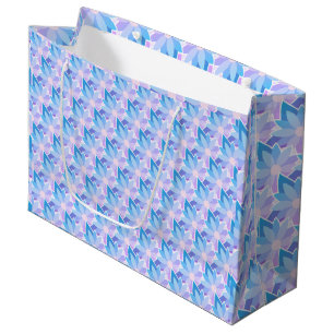 Pretty Blue Purple Flower Large Gift Bag