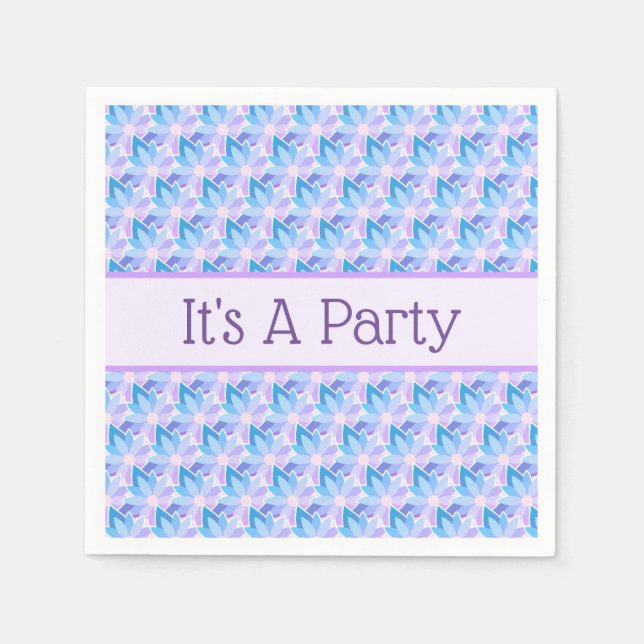 Pretty Blue Purple Flower  Napkin (Front)
