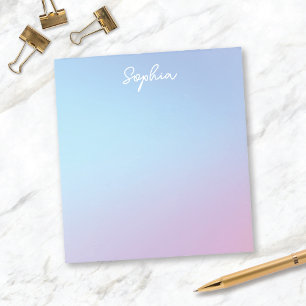 Pretty Blue Purple Ombré Personalized w/Name Notepad