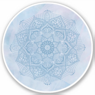 Pretty Blue Sacred Lotus Flower Blossom Mandala 