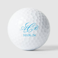 Pretty Blue Script Initials Monogram Favour or Gif