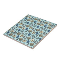 Pretty Blue Shell Starfish Sea Pattern