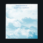 Pretty Blue Sky From the Desk of Notepad<br><div class="desc">This FROM THE DESK OF notepad has a pretty blue sky with clouds. Personalise name. Makes a wonderful office gift for her or him.</div>