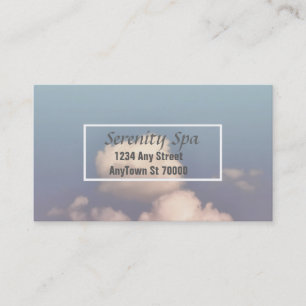 pretty blue sky spa business card custom