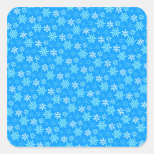 Pretty Blue Snowflakes Background Square Sticker