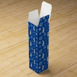 Pretty Blue Snowflakes & Bunnies Christmas Wine Box<br><div class="desc">This pretty Christmas wine gift box is great as a gift for family and friends during the holidays. The blue wine gift box with bunnies features a dark blue background with elegant snowflakes and rabbits.</div>