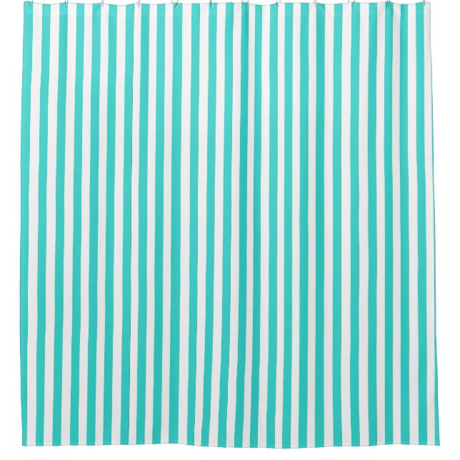 Pretty Blue Stripe Shower Curtain (Front)