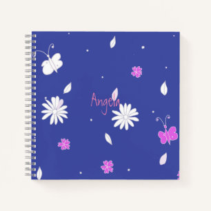 Pretty Blue Summer 2 Square Notebook Customisable