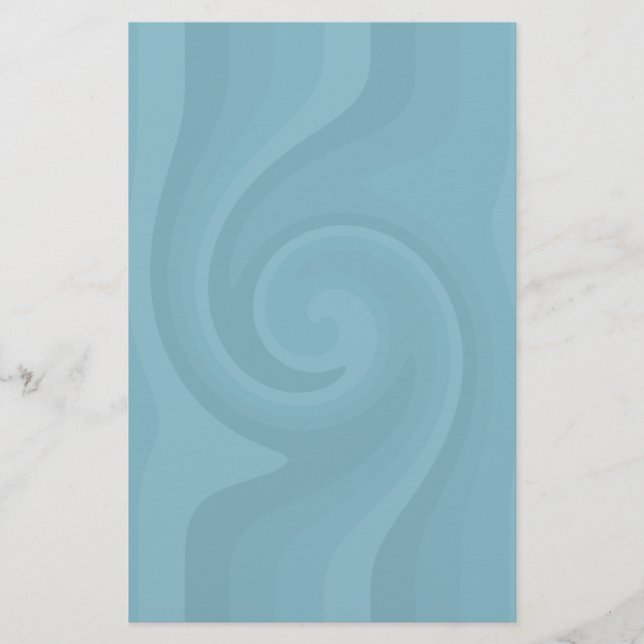 Pretty blue swirl stationery (Front)