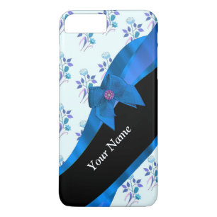 Pretty blue vintage floral flower pattern iPhone 8 plus/7 plus case