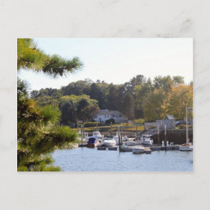 Pretty Blue Water Boat Marina Postcard