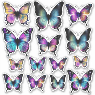 Pretty Blue Watercolor Butterfly Vinyl Stickers