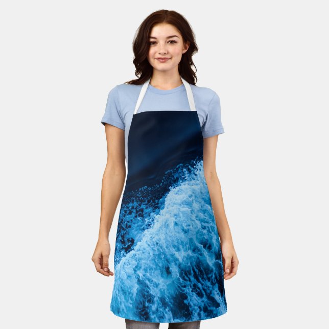 Pretty Blue Waves Apron (Worn)