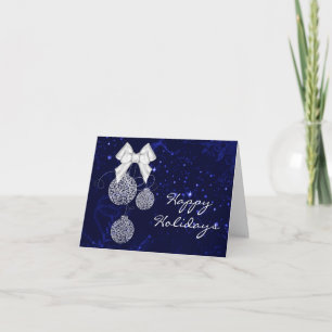 Pretty Blue & White Christmas Greeting Card