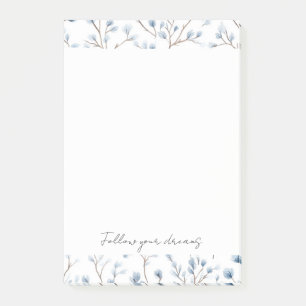 Pretty Blue White Flowers Post-it Notes