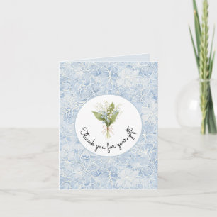 Pretty Blue White Flowers Thank You Card