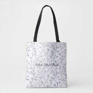 Pretty Blue White Flowers Tote Bag