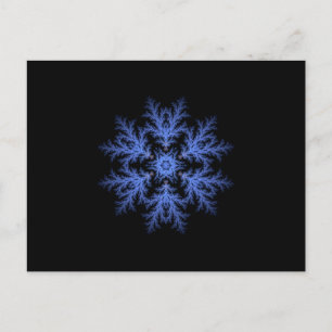 Pretty blue winter snowflake postcard
