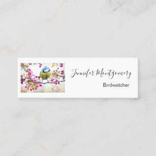 Pretty Blue & Yellow Bird on a Branch Photograph Mini Business Card