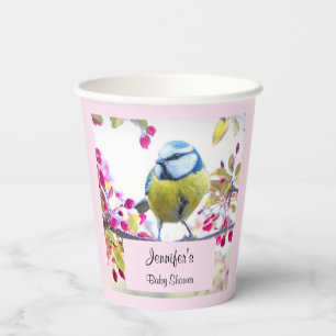 Pretty Blue & Yellow Bird on a Branch Photograph Paper Cups