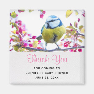 Pretty Blue & Yellow Bird on a Branch Thank You Magnet