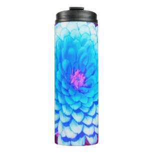 Pretty Blue Zinnia in the Purple Summer Garden Thermal Tumbler