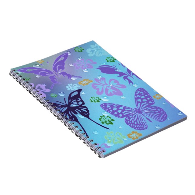 Pretty Blues Butterflies Notebook (Right Side)