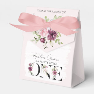Pretty Blush Floral ONE Baby Girl's First Birthday Favour Box