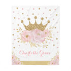 Pretty Blush Floral Royal Princess Gold Crown Girl
