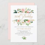 Pretty Blush Peony Floral Frame 50th Birthday Invitation<br><div class="desc">Pretty floral 50th birthday party invitation. It features watercolor floral frame of peach-pink peonies,  daisies and roses with greenery accents. Personalise by adding names,  date,  time and other details. This blush floral invitation is perfect for spring and garden birthday parties.</div>