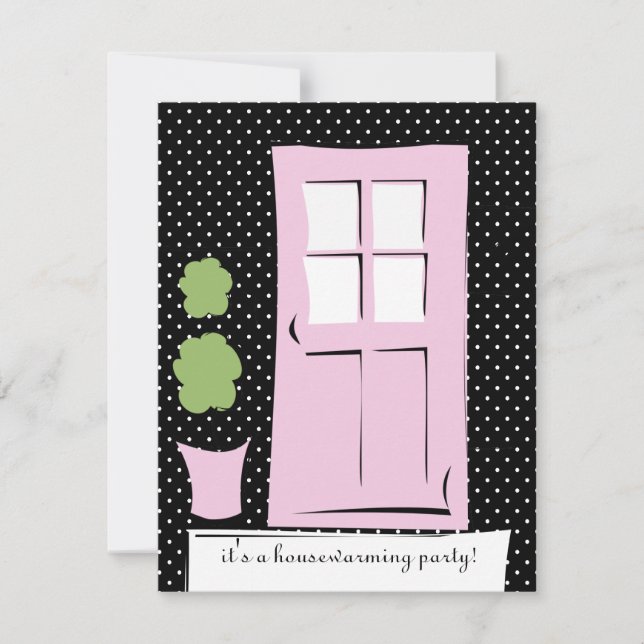 Pretty Blush Pink Door Invitation (Front)