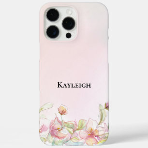 Pretty Blush Pink Floral   iPhone 16 Pro Max Case