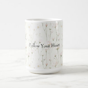 Pretty Blush Pink Floral Coffee Mug