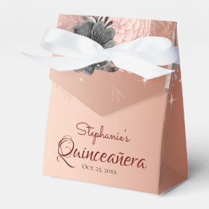 Pretty Blush Pink Floral Quinceanera Favour Box