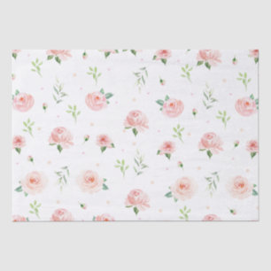 Pretty Blush Pink Floral Roses Flowers Decoupage Tissue Paper