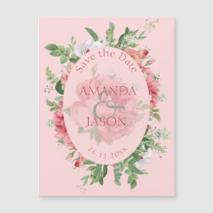 Pretty Blush Pink Floral Wedding Save the Date
