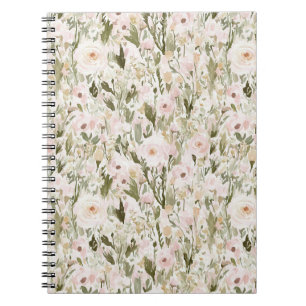 Pretty Blush Pink Flowers Notebook
