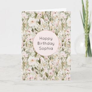 Pretty Blush Pink Rose Flowers Card