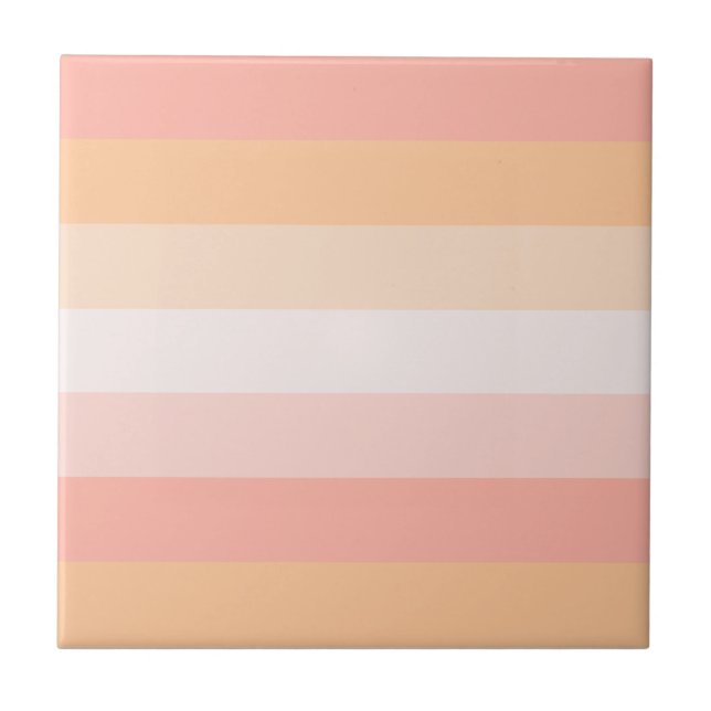 Pretty blush pink stripes tile (Front)