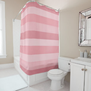 Pretty Blush Pink Textured Stripes Pattern Shower Curtain